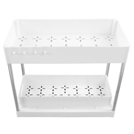Oppbevaringskurver Under Vask Organizer Skyveskuffer for Kjøkken Bad Hvit