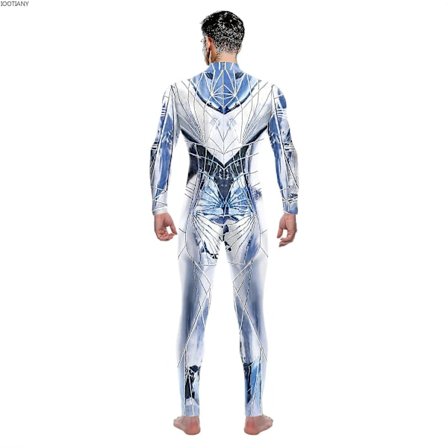 Iootiany 3D Print Menn Zentai Dress Kvinner Sexy Bodysuit Par Reflekterende Mønster Catsuit Rygg Glidelås Cosplay Kostyme Party Klær B142-443 M