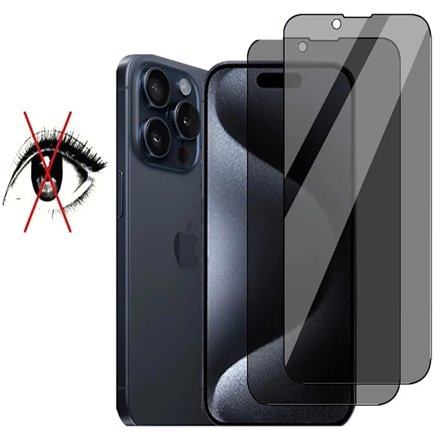 Skjermbeskytter 2.5D Black Spy for iPhone 15 Plus