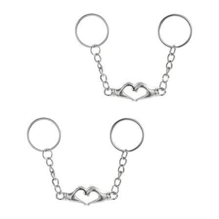 Nyckelringar för par, personliga nyckelringar, Alla hjärtans dag-present, set med två par för par.