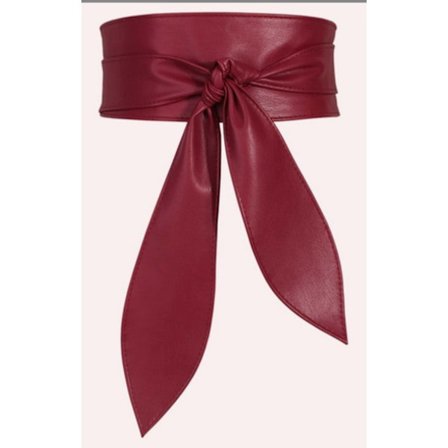 Bælte Dame Kaninører Bælte Vintage Bred Snøring Blødt PU Læder Mode Knyttebælte Korset Korsetbælte til Hverdagsfest rød