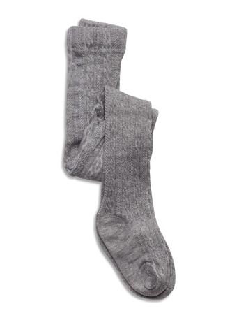 Bamboo Tights Cable W. Handl.t Grey Melton