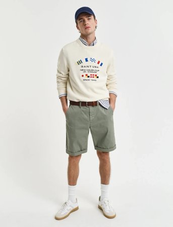 GANT Reg Sunfaded Chino Shorts - Khaki green - 33