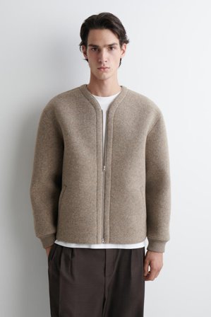 COS Männer Oversized-Strickjacke Mit Reissverschluss in Beige