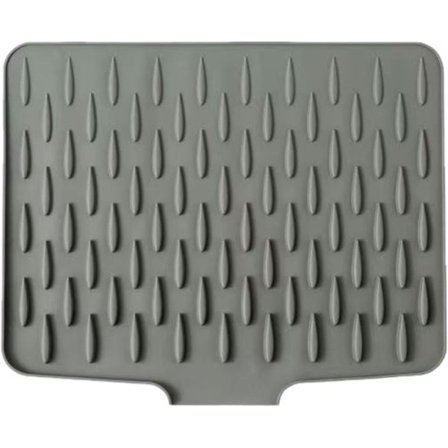 Diskmatta i silikon för köksbänken, spillfri avrinning för diskho, kylskåp, silikagel, diskmatta i silikon, ljusgrå