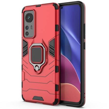 SKALO Xiaomi 12 Armor Hybrid metal ring cover - Rød Red