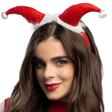 Julehårbøjle med Opretstående Nissehuer