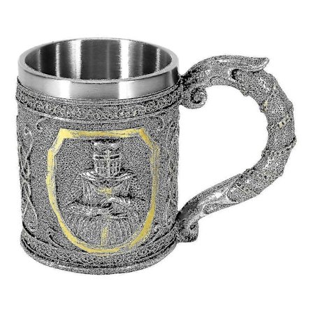 Medeltida Tempelriddare Korsfarare Riddarmugg Rustning Riddare Av Korset Ölsejdel Tankard Kaffekopp