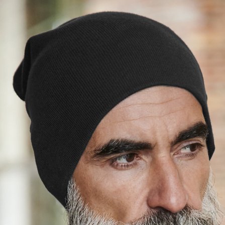 Black Kyler Kite Lightweight Organic Cotton Beanie for Men - Beanies