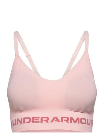 Ua Seamless Low Long Bra Lingerie Bras & Tops Sports Bras - ALL Vaaleanpunainen Under Armour