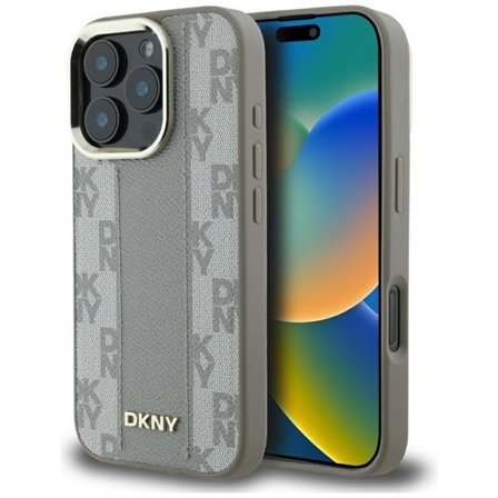 DKNY rutigt mönster Magsafe iPhone 16 Pro Max fodral - Beige