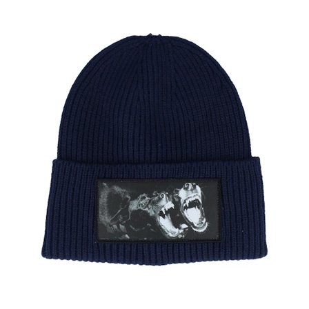 Calza Pennello - Blå cuff Beanie - Dogs Oxford Beanie Navy Oversized Cuff @ Hatstore