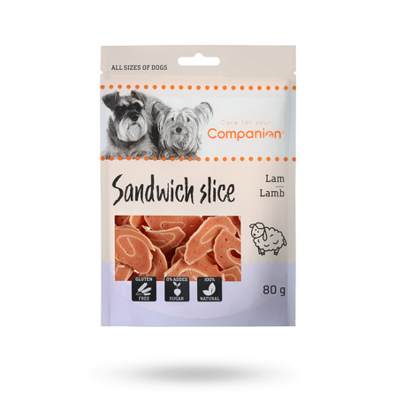 Companion - Companion Sandwich Slice 80g - Lamm - Matskål, hundgodis & tuggisar