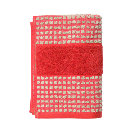 JUNA Check Handduk 50x100 cm röd/sand Badrumstextilier Röd