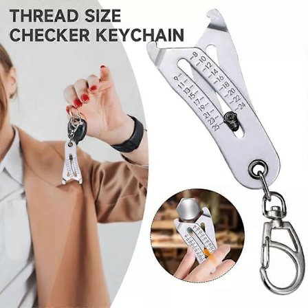 Bærbar nøyaktig gjengekontroll nøkkelring kalipermåler metriske/imperiske muttere og skruer manuelle måleverktøy