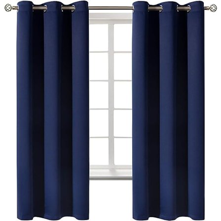 132cmx214cm Mørklægningsgardiner til stuen, sæt af 2, marineblå