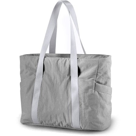 Dametasker med lynlås - Stor skuldertaske i grå - Kompatibel med laptop og rejser