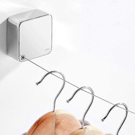 Uttrekkbare klessnorer Innendørs Uttrekkbart tørketau Rustfritt stål Usynlig klessnor Uttrekkbar Fri Tørking Klessnor Klesvask Tørking