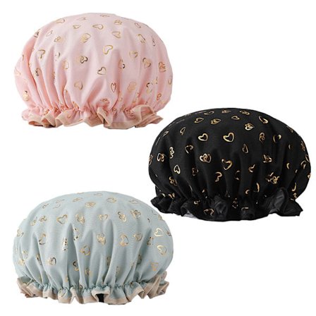 Dusjhetter, 3-PAKKE Dame Svømmehette Vanntett & Dobbelt Lag