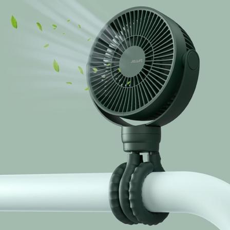 Barnevognsventilator, Fleksibel Tripodventilator 【4000 mAh】 med 4 Hastigheder, Bærbar