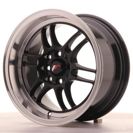 1 alu fælg Japan Racing JR7 15x8 ET35 4x100-114 Gloss Black med ring 73,1