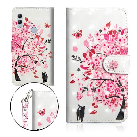 Huawei P Smart 2019 läderfodral med ljus prickar - Blommande Träd