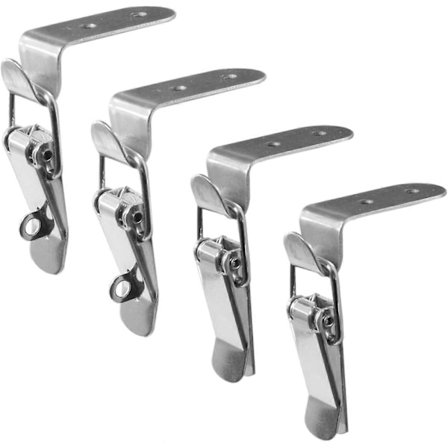 90 graders spennekrok låsbolt, sikkerhetsvinkel låsspärre i rustfritt stål, rettvinklet dørlås, haspelås bolt 2 stk. med låsebolt