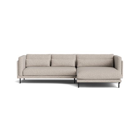 Bali chaiselong sofa, højrevendt, Puente Lys Greige, komfortabel hjørnesofa med nozag fjedre, 295x170x76cm - Perfekt til afslapning i stuen