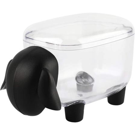 (Svart) Mini bomullsdottbeholder Sminke bomullsdottbeholder Bomullsdottbeholder Oppbevaringsboks Mini bomullsdottbeholder Bomullsdott Sto