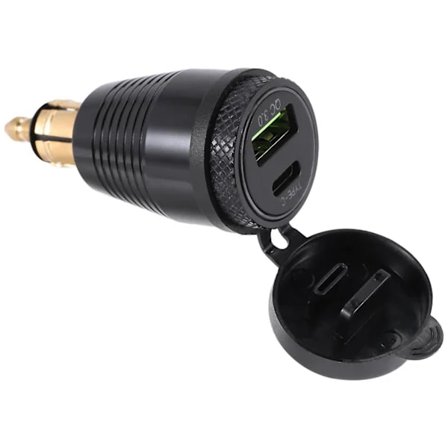 Motorcykel DIN-stik Vandtæt Oplader til QC3.0 USB-oplader & Type C 30W Power Delivery Adapterstik