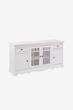 Loft24 - Sideboard Melissa 2 glasdörrar/2 lådor/2 dörrar - Vit - Skänkar & sideboards - Från Homeroom
