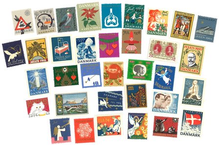 Danmark - julmärker - 35 forskellige