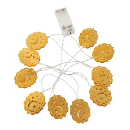 10 LEDiä Moon Star LED-valonauha Eid Mubarak Ramadan -koristelu islamilaiseen muslimifestivaalijuhlakoristeeseen