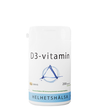 Helhetshälsa D3-vitamin 50 μg 2000 IE 200 kapslar