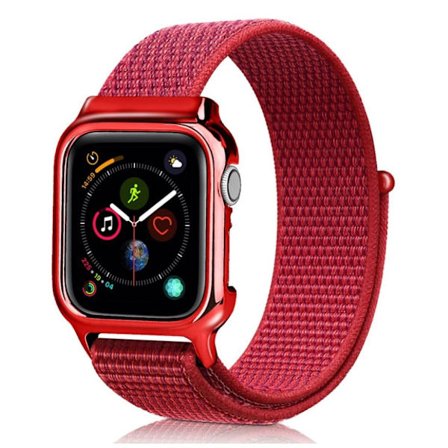 Apple Watch serie 4 44mm slidstærk nylonurrem - rød