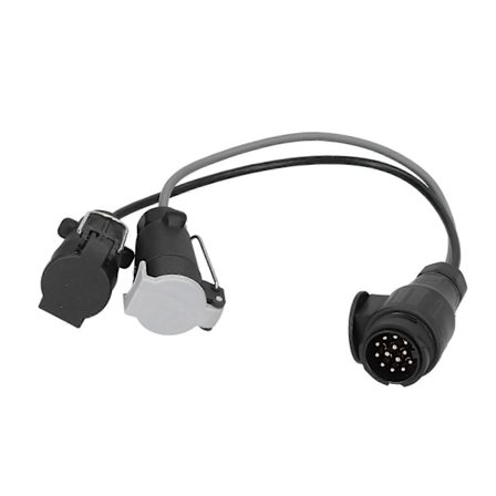 12V 13-polig till 7-polig släpvagnskontaktkonverterare Plast PVC Mässing för standard europeiska husvagnar husbilar