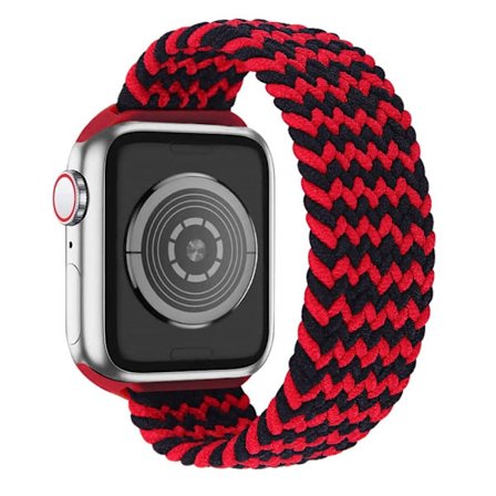 Apple Watch (45 mm) elastiskt klockarmband - Svart / Röd / Storlek: Xl