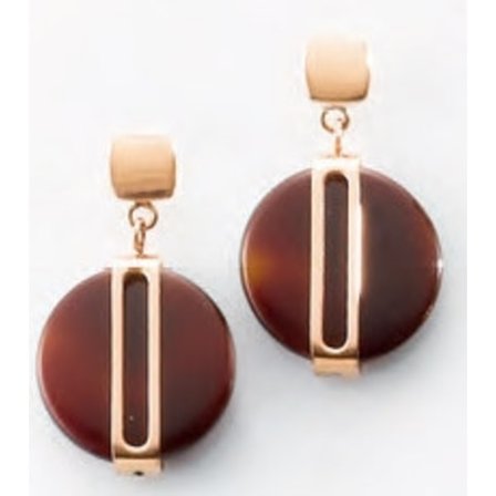 Victoria Rose bruna mönstrade örhängen i roséguld