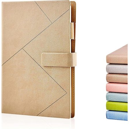 A5 Anteckningsbok Minimalistisk Linjerad Anteckningsbok Journal med Konstläder Hardcover, 3D Magnetiskt Spänne, Gåva för Kvinnor Män Lärare Kontor 