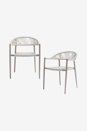 WOOOD - Puutarhatuoli Keltainen - 2 kpl:n setti - Harmaa - Ulkotuolit - - Homeroom