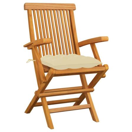 Vidaxl Trädgårdsstolar 6 St Med Gräddvita Dynor Massiv Teak Creme