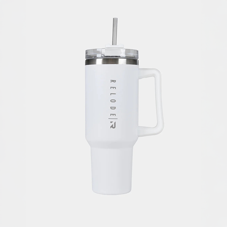 Relode Clean Tumbler Vannflaske Rustfritt Stål 1200 ml Hvit