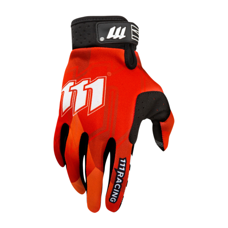 Rękawice Cross 111Racing 111 RA Czerwony/Czarny/Złamany Biały M