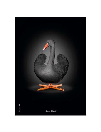 The Swan Black/Black Home Decoration Posters & Frames Posters Animals Multi/mönstrad Brainchild
