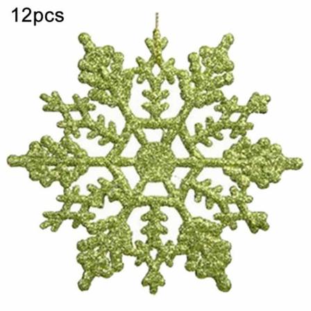 12st Julsnöflingor Ornament Mousserande Glitter Snö Dekor