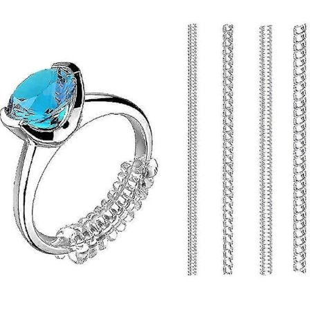 Ringstørrelsesjustering Ringbeskytter Klips Usynlig Strammer Transparent Formindsker til Løs Ring (4 stk., Transparent Farve)