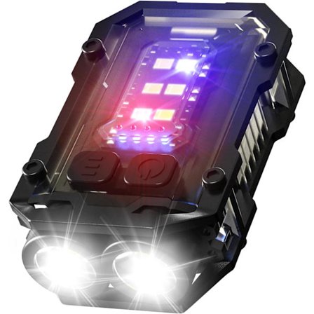 (Svart) 900 Lumen Oppladbar Mini EDC Lommelykt, Flerfarget Lyskilde Alarmlys, Liten Nøkkelring Lommelykt med Magnetisk Base