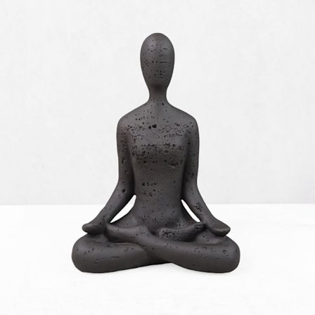 Dekorativ harpiksskulptur, 13x7,5x17,5 cm, mørkebrun