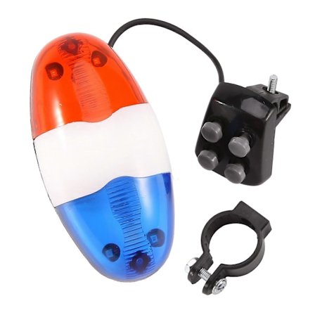 Cykel 6 LED 4 Ton Signalhorn LED-Lampa Elektronisk Siren Cykel Tillbehör