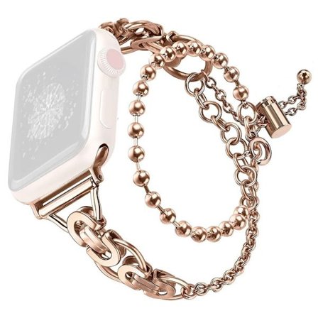 Apple Watch Series 8 (45mm) / Watch Ultra sinkkiseoksesta valmistettu kaksirivinen ranneke - Ruusukulta